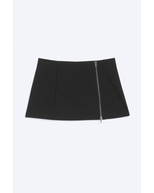 Weekday Black Zip Mini Skirt