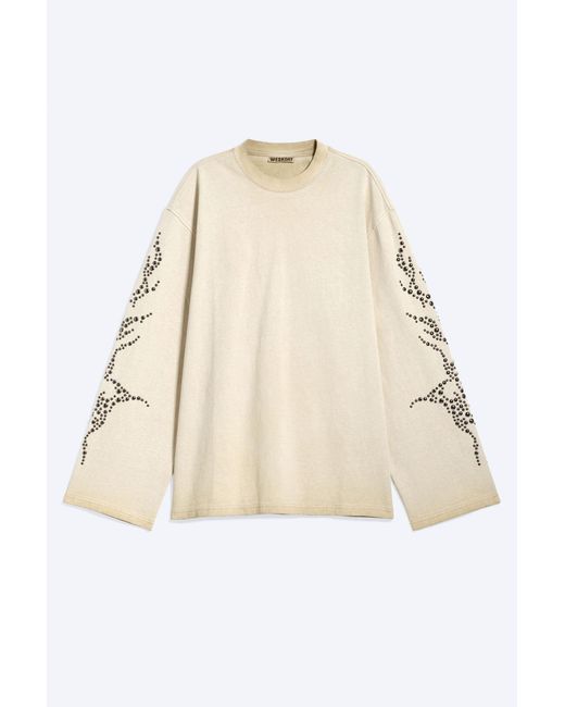 Weekday Natural Oversized Graphic Long-Sleeved T-Shirt