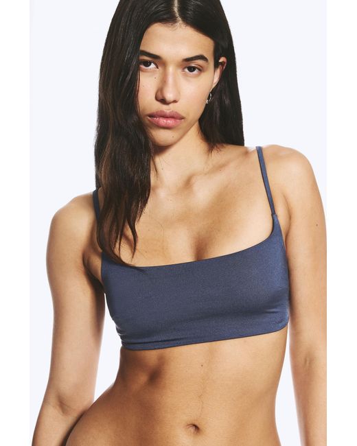 Weekday Blue Scoop Neck Bikini Top