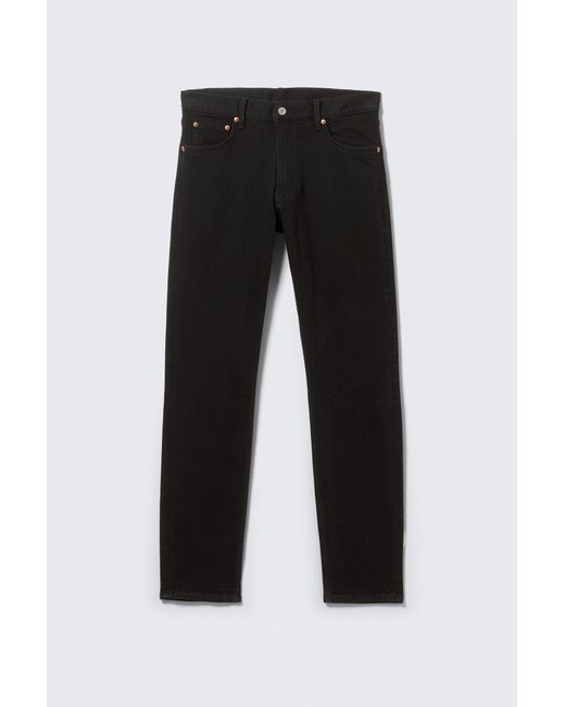 Weekday Black Orion Mid Rise Slim Fit Straight Jeans