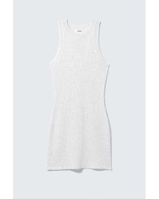 Monki White Transparentes Strick-Minikleid Mit Pailletten