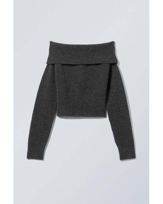 Weekday Black Lolo Off Shoulder Sweater