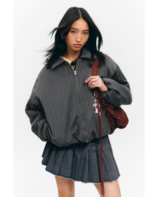 Monki Black Padded Suiting Bomber Jacket