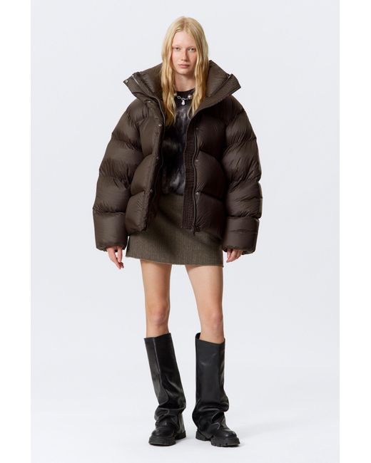 Weekday Black Oversized Recycled Down Puffer Jacket