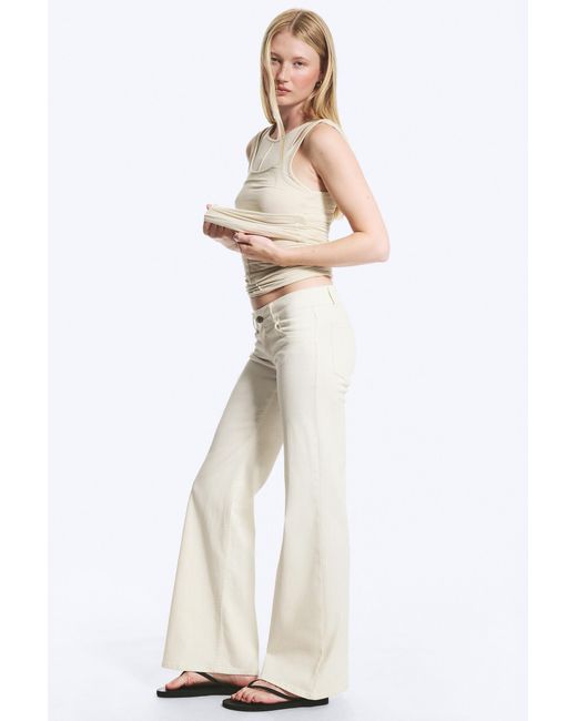 Weekday White Stretch Bootcut Trousers