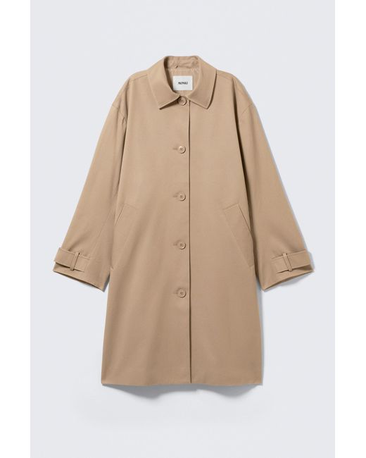 Monki Natural Relaxed Single-Breasted Car Coat
