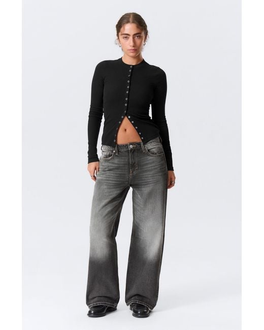 Rahtech Weekday Weekday Missy Low Rise Loose Straight Leg Jeans in Black | Lyst UK