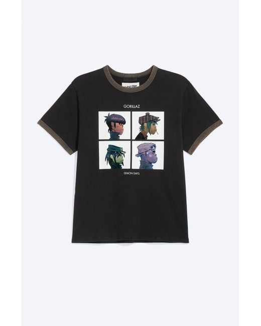 Weekday Black Gorillaz Ringer Tee