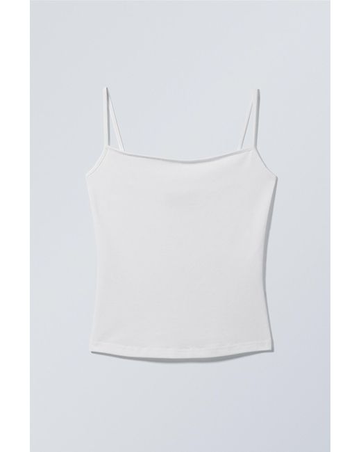 Weekday Gray Slim Fitted Cotton Singlet