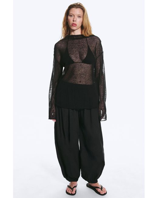 Weekday Black Linen Blend Jumper
