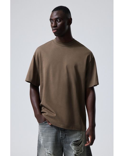Weekday Brown Great Heavyweight T-shirt for men