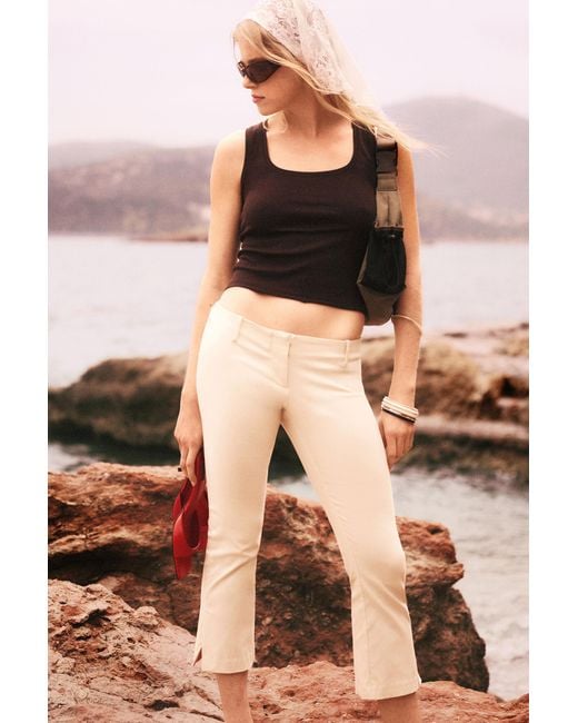 Monki Black Low Rise Capri Trousers
