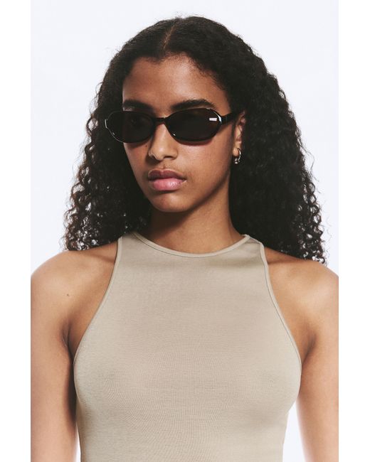 Weekday Gray Thin Oval Frame Sunglasses