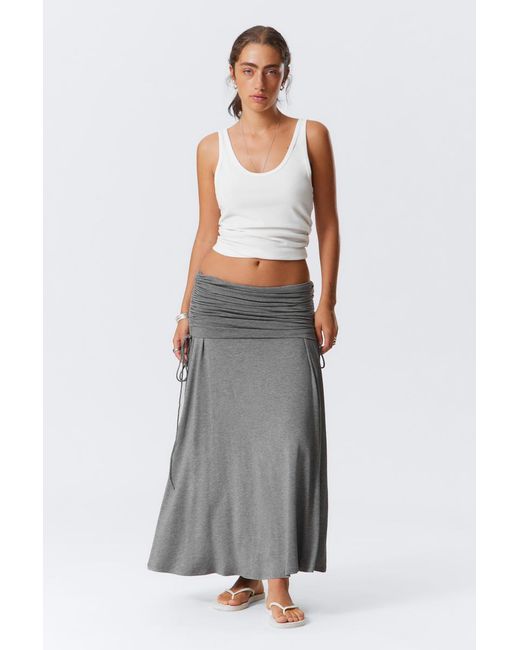 Weekday Gray Drapierter Maxirock Mit Kordelzug