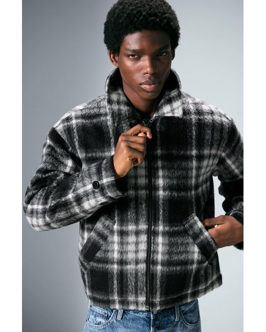 Weekday Black Relaxed Wool-Blend Zip Jacket for men