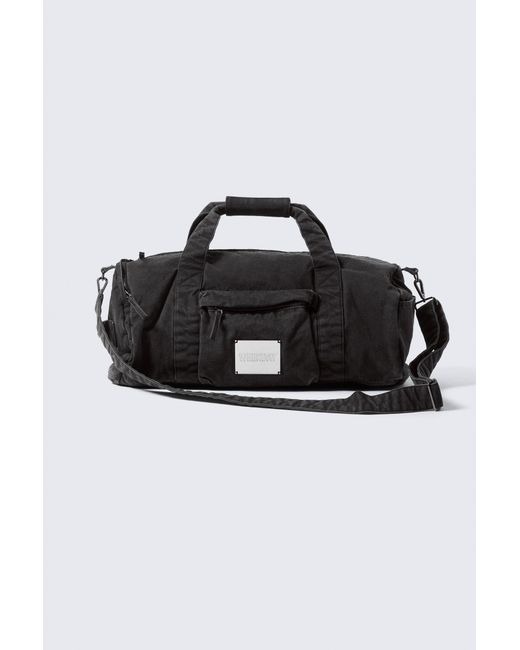 Weekday Black Rounded Canvas Crossbody Bag for men