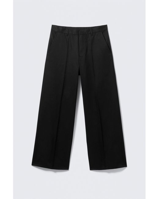Weekday Black Emil Loose Fit Chino Trousers for men