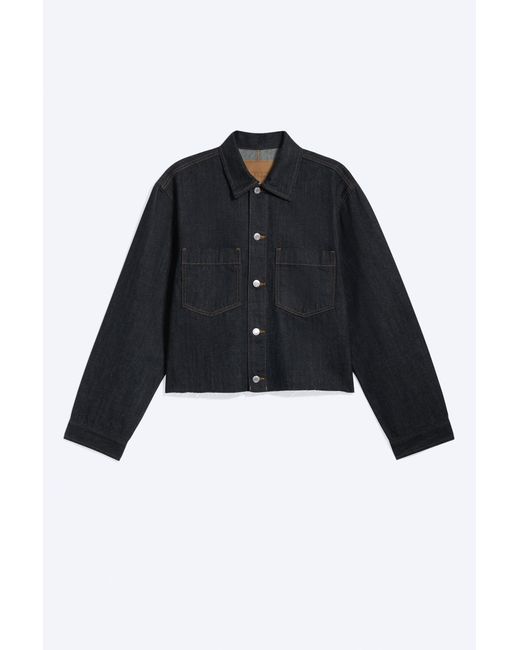 Weekday Black Cropped Denim Shacket for men