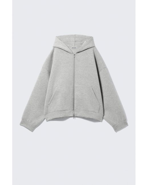 Weekday Blue Oversized Scuba Zip-Hoodie
