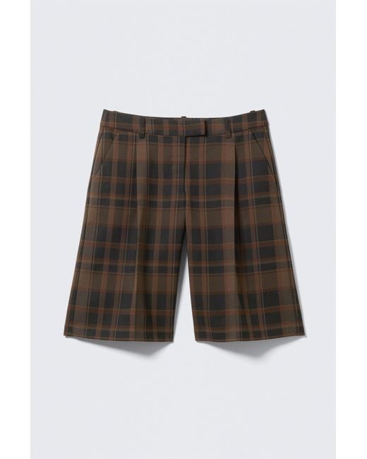 Monki White Knee-Length Suiting Shorts