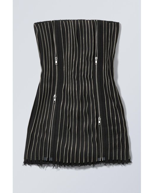 Weekday Black Zip Tube Dress