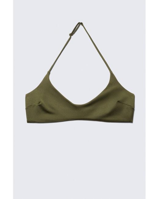 Weekday Green Minimal Halter Bikini Top