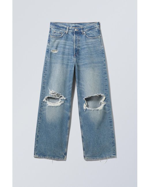 Weekday Blue Astro Ripped Loose Baggy Jeans for men