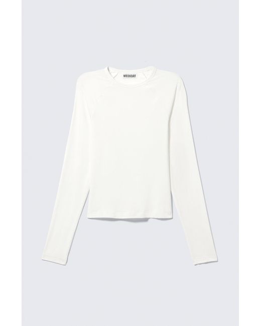 Weekday White Fitted Raglan-Sleeved Top