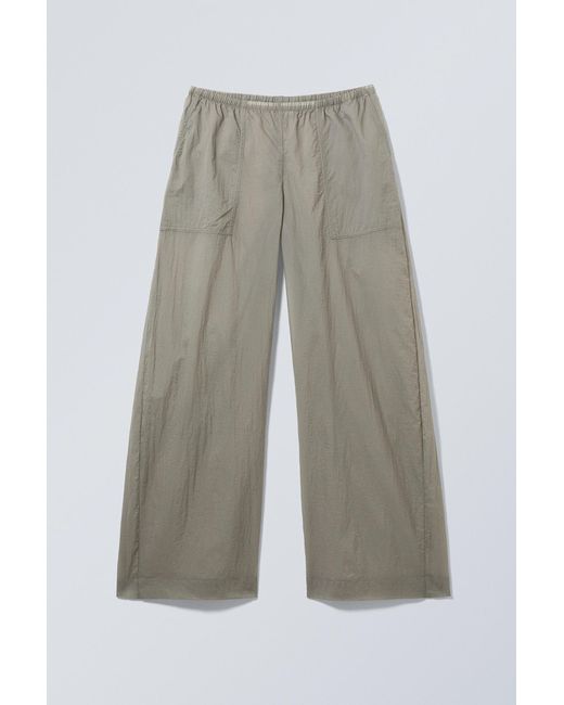 Weekday Gray Transparent Nylon Trousers