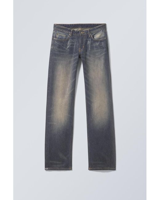 Weekday Gray Arrow Low Coated Jeans