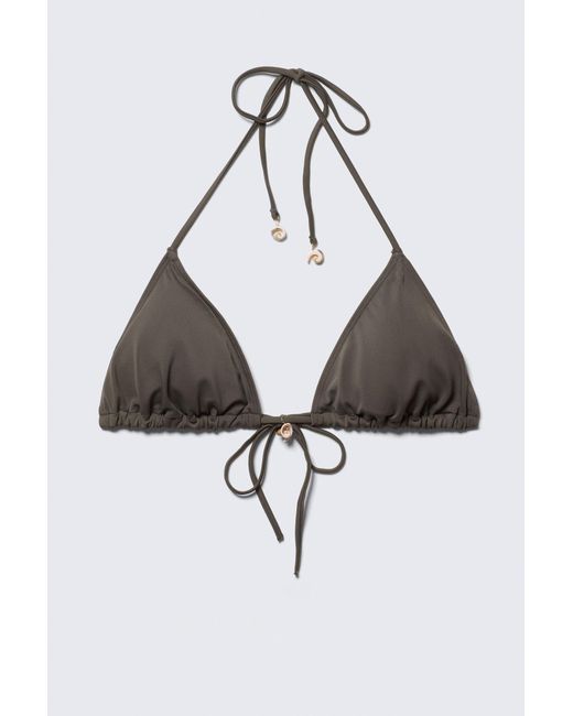 Weekday Brown Shell Triangle Bikini Top