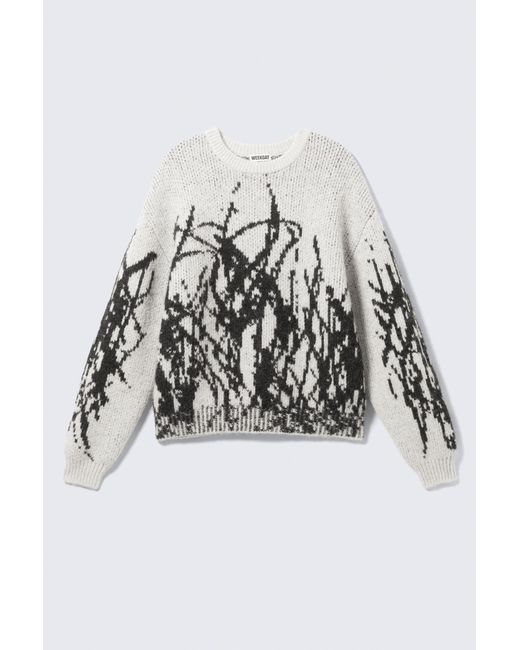 Weekday Black Graphic Knitted Wool-Blend Sweater for men