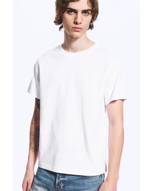 Weekday White Short Boxy Heavyweight T-shirt for men