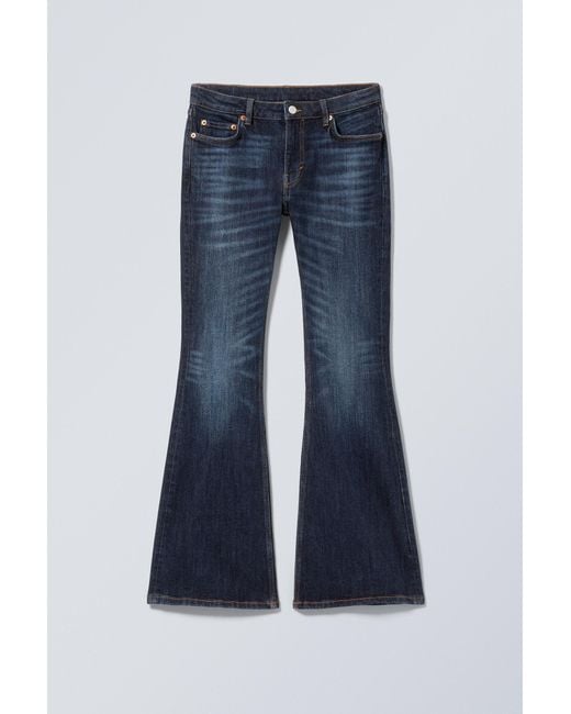 Weekday Blue Flame Low Rise Slim Flared Leg Jeans