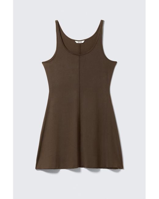 Monki Black Mini-Trägerkleid Aus Jersey