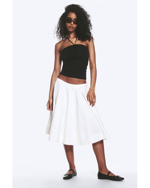 Monki White Cotton Circle Skirt