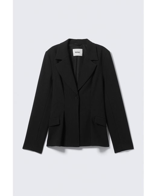 Monki Black Fitted Single-Breasted Blazer