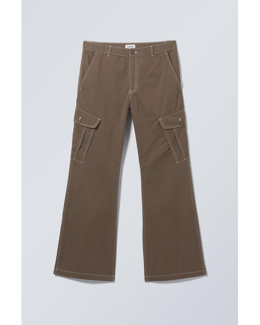Weekday Weit geschnittene Bootcut-Cargohose in Brown für Herren
