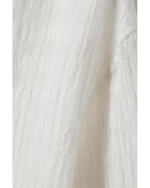 Weekday White Sheer Linen Blend Shirt