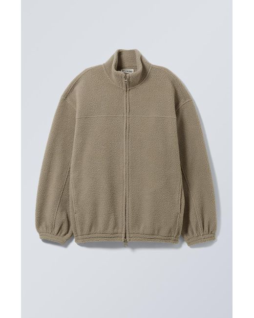Weekday Natural Fleecejacke Mit Reißverschluss