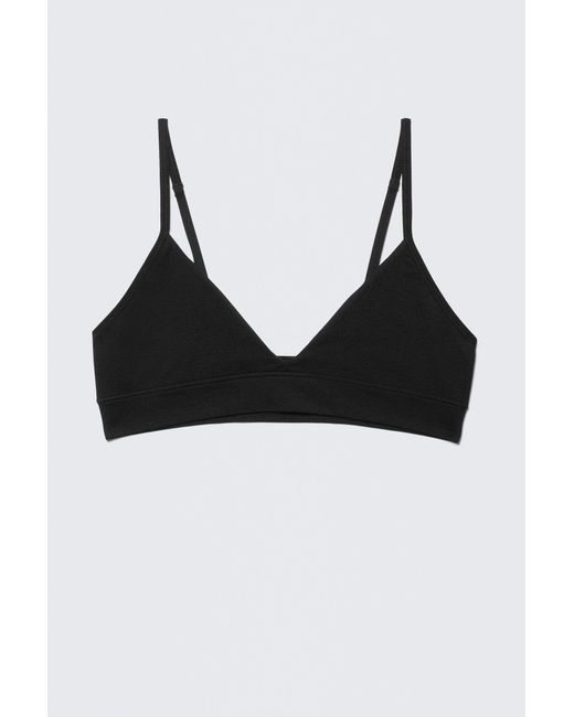 Weekday Black Soft Seamless Triangle Bra