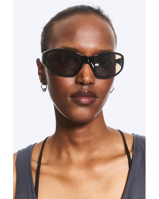 Weekday Black Wrap-Around Sunglasses