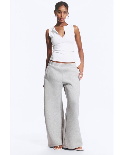 Weekday White Relaxed Barrel Leg Scuba Sweatpants