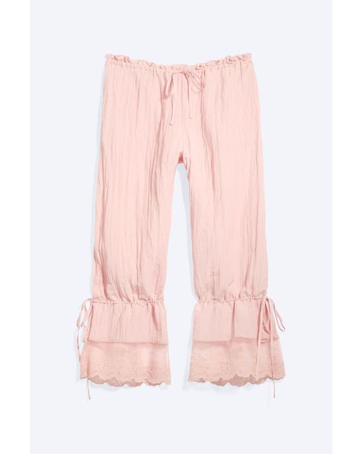 Monki Pink Rosabel Low Rise Loose Lace-Trim Bloomers