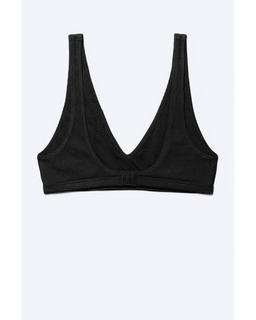 Weekday Black Plunge Rib Soft Bra