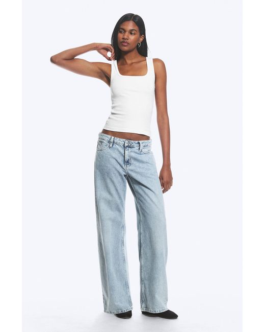 Weekday Blue Imoo Low Rise Loose Wide Jeans
