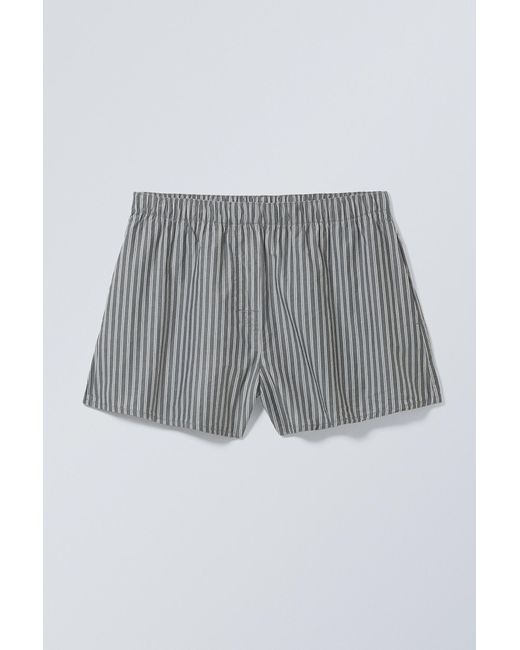 Weekday Gray Relaxed Boxer Cotton Shorts