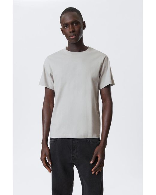 Weekday White Short Boxy Heavyweight T-Shirt for men