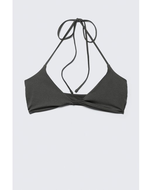 Weekday Black Turn Halter Bikini Top