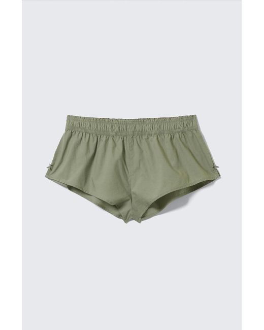 Monki Green Mittelhoher Pyjama-Slip Aus Baumwollpopeline